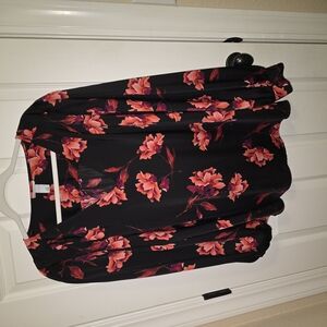 Ava & Viv Floral Top in Orange and Black